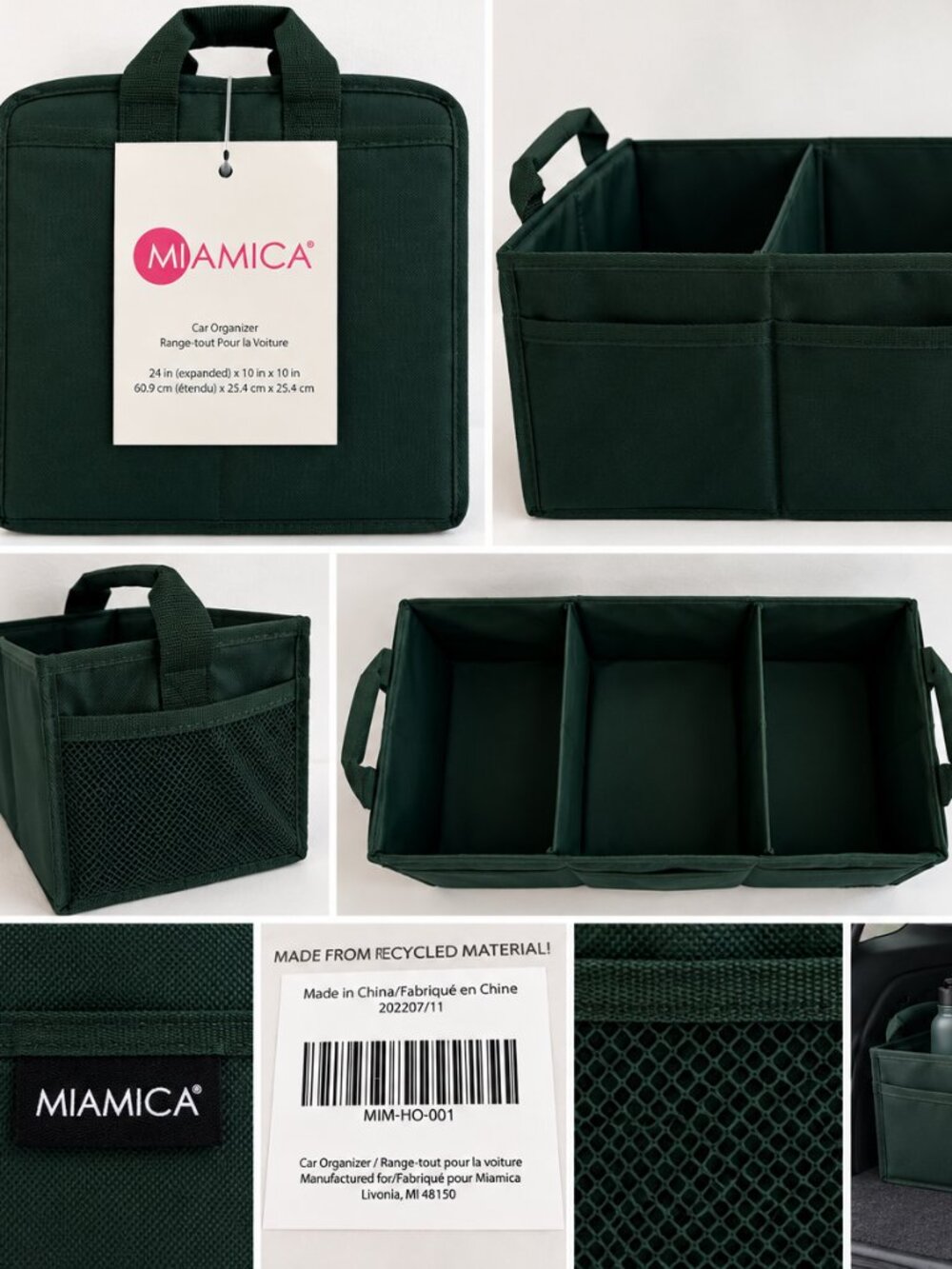 Miamica Car Organizer 24” Collapsible Expandable Trunk Storage Organizer NWT